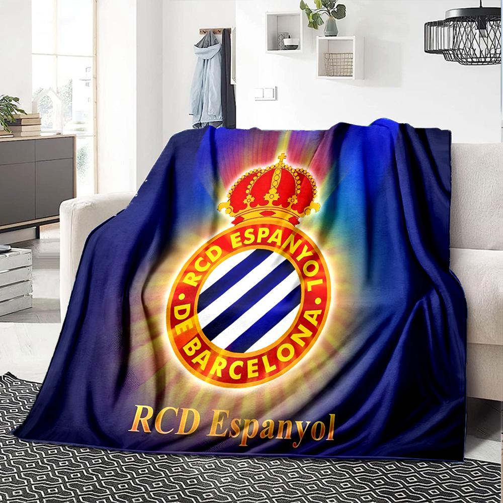 Espanyol Stadium Flannel Blanket, Soft Polyester, Modern Design, All-Season for Camping, Travel, Gifts for holidays or birthdays