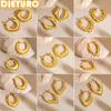 DIEYURO 316L Stainless Steel Simple Geometry Irregular Heart Hoop Earrings For Women Trend Ear Studs Jewelry Glamorous Gifts