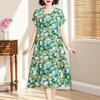 Vintage Long Dresses for Women Short Sleeve Elegant Plus Size Dress Loose Summer Clothes