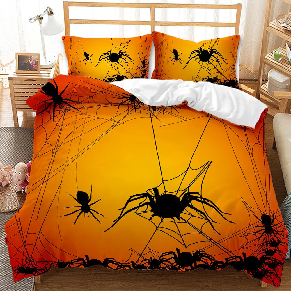 Tarantula Printing Bedding Set Microfiber 3D Print Black Brown Spider Comforter Cover Set Insect Theme Duvet Cover