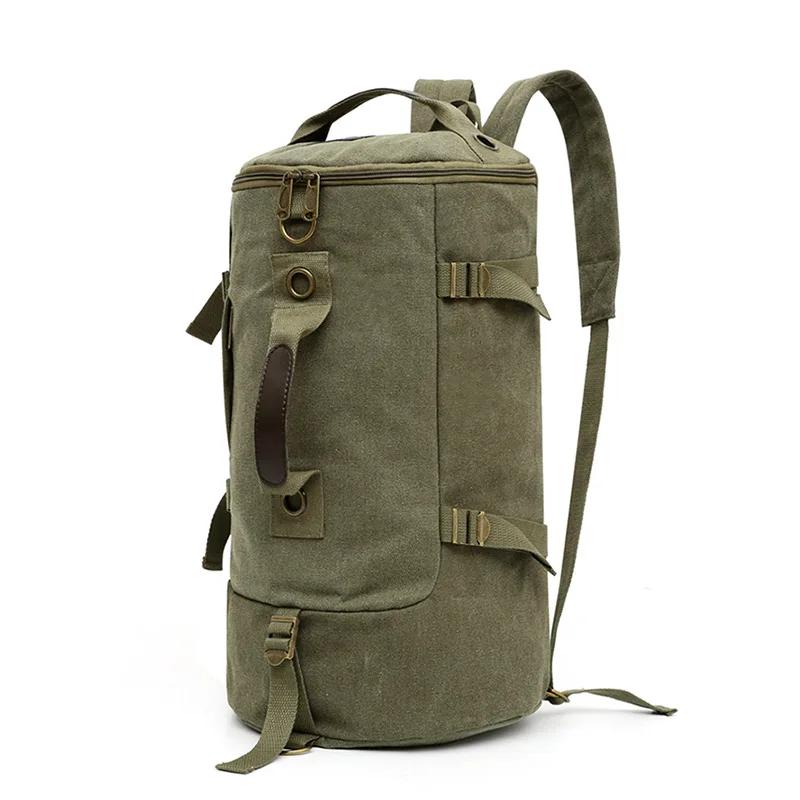 Fashion Large Man Travel Bag Mountaineering Backpack Male Luggage Canvas Bucket Shoulder Army Bags For Boys Men Backpacks