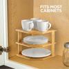 Kitchen Wooden Bowl Rack Cabinet Storage Rack Bathroom Corner Rack Corner Seasoning Rack Bamboo Three-Layer Solid Wood Storage Rack YLE634