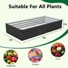 2 Pack 6x3x1FT Galvanized Raised Garden Bed Kit Outdoor Metal Planter Box for Vegetables Bottomless Rectangular Gardening Bed W