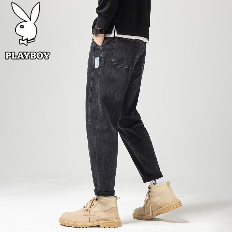 PLAYBOY Men's Retro Straight Slim Jeans