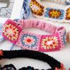 Colorful Hollow Crochet Bandana Flower Women Hair Scarf Sweet Ethnic Style Hair Band Travel