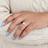 Inel Delicat cu Piatră Lunară Curcubeu, Argint Sterling 925, Inel Minimalist de Promisiune, Cadou pentru Ea