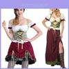 Oktoberfest Bavarian Dirndl Beer Wench Cosplay Costume With Puff Sleeves
