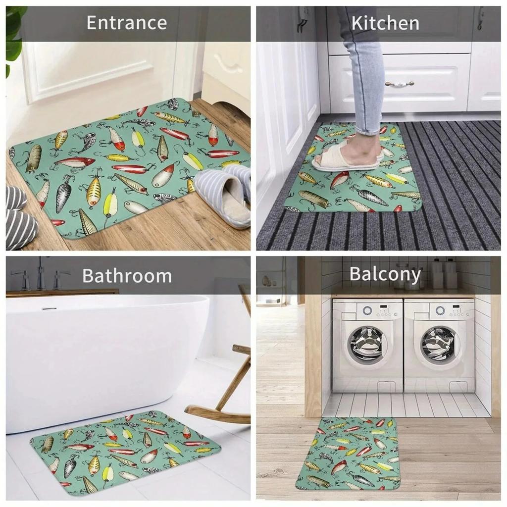 1PC Bicycle Arts Pattern Door Mats Kitchen Rugs Non-Slip Pop Design Living Room Rugs Bath Mat Carpet for Home Sink Laundry Decor