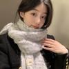 Scarf women's winter advanced sense versatile and cute blue knitted wool scarf neck protection to keep warm Korean version of student tide