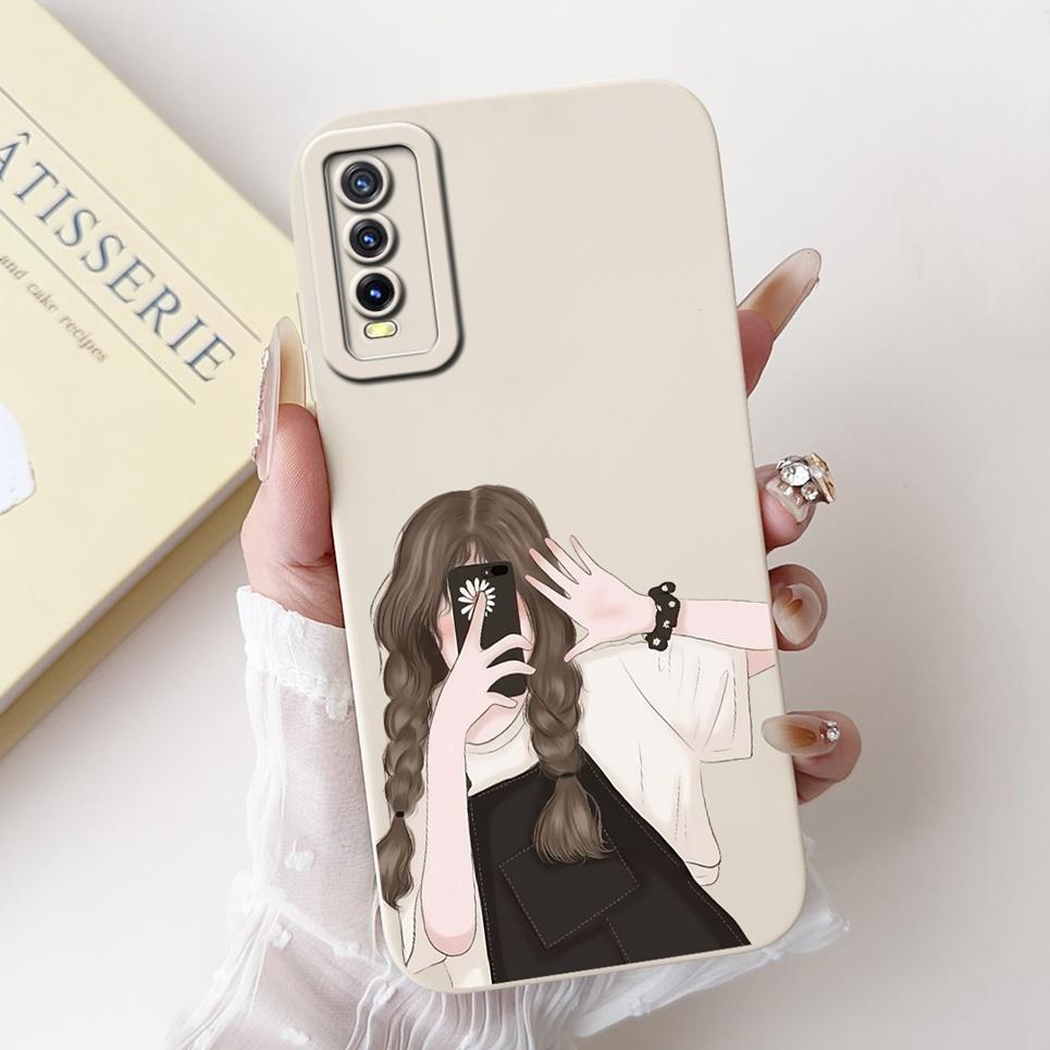 For Vivo V2027 V2028 V2029 Case Vivo Y11s Y12s Y20 Y20s Y20i Y20a Back Cover Cartoon Animal Rabbit Cat Phone Shell Soft Silicone