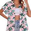 Summer New Women's Hawaiian Shirt Casual Short-sleeved Tropical Flower 3D Printed Shirt