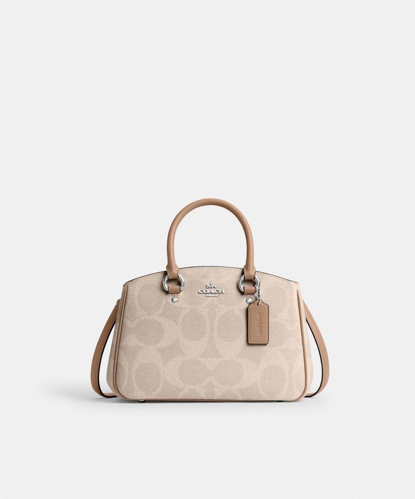COACH OUTLET תיק נשיאה קטן Savanna - בד Signature בז'