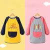 Cartoon Baby Waterproof Bib Drawing Clothes Kindergarten Feeding Anti-dirty Non-washable Long Sleeved Aprons for Girls and Boys