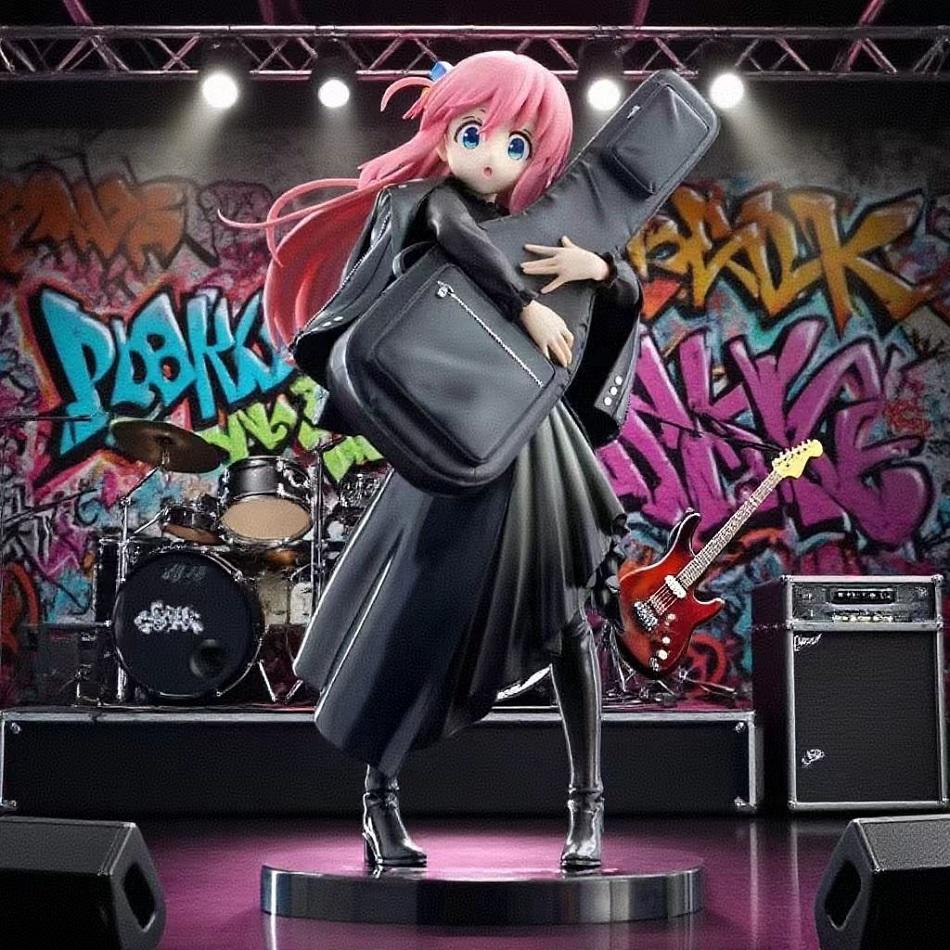 20Cm Anime Bocchi The Rock! Figures Gotoh Hitori Action Figurine Guitarist Girl Figurine Desktop×Decorate Collections Model Doll Plaything