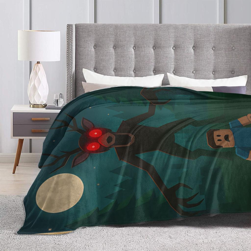 99 Nights In The Forest Game Blanket Soft Print Plush Throw Blanket For Bedroom Travel Office Flannel Bedspread Bed Cover