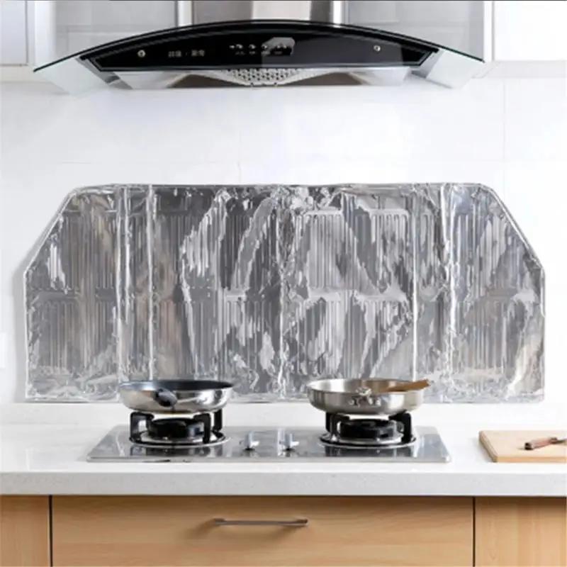 120x50cm Kitchen Stove Oil Splash Screen Cover Aluminum Foil Anti Splatter Guard Tools Frying Pan Oil Shield Splash Protection
