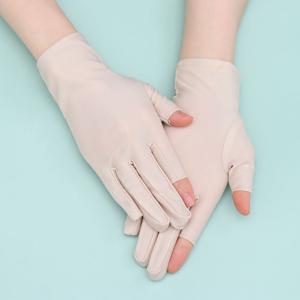 Stretch Sports/Biking Driving Gloves Thin Spandex Gloves Two Finger Touch screen Summer Mittens