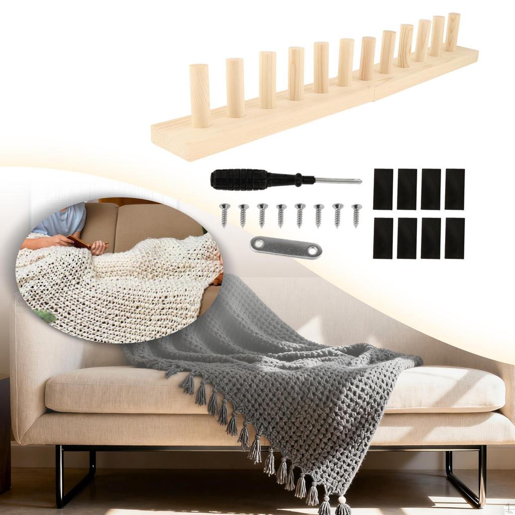 Chunky Blanket Loom Frame Knitting Tool Sturdy Portable Reusable Weaving Wood Yarn
