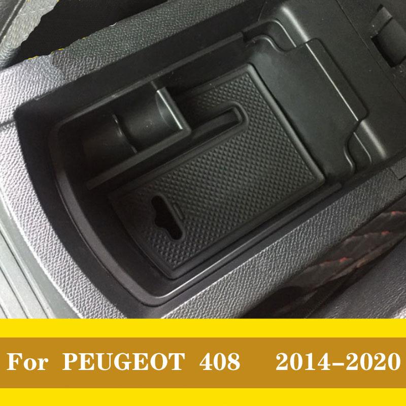 Για Peugeot 2008 3008 GT 4008 5008 308 408 Αυτοκίνητο Μαύρη κονσόλα εσωτερικού χώρου Υποβραχιόνιο Γάντια Κουτί αποθήκευσης Δοχείο