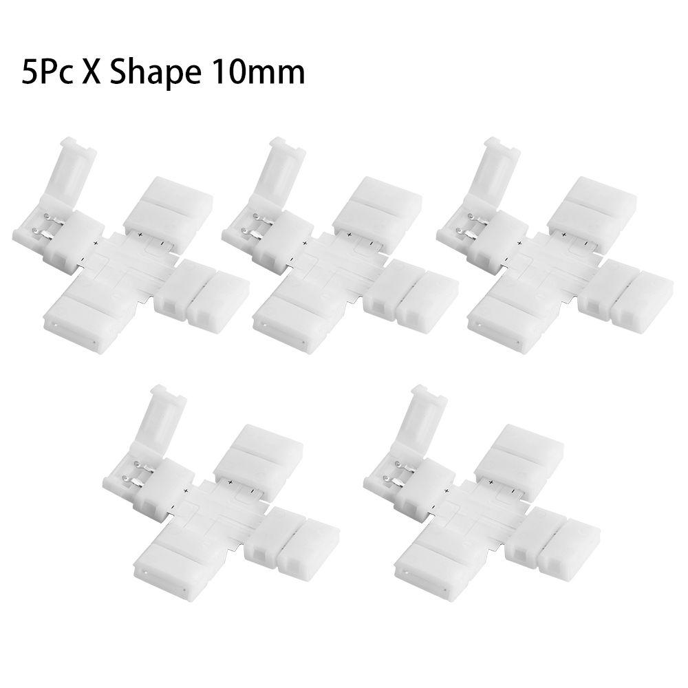 1/5/10Pcs New Clip-on Coupler Corner  2Pin 8mm 10mm PCB LED Strip Connector