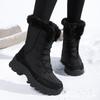 Women's Winter Velvet-Lined High-Top Snow Boots with Non-Slip Soles and Warm Leggings