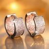 Weiße Zirkonstein Runde Creolen Luxuriöser Damen-Schmuck in Goldfarbe für Hochzeiten