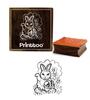 Printtoo Easter Bunny Girl With Basket Pattern Square Wooden Rubber Stamp Craft Block-2 X 2