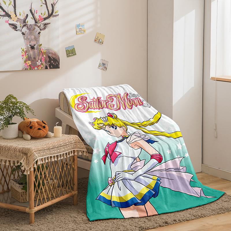 Cartoon beautiful girl series double-sided flannel 2D digital printing blanket blanket