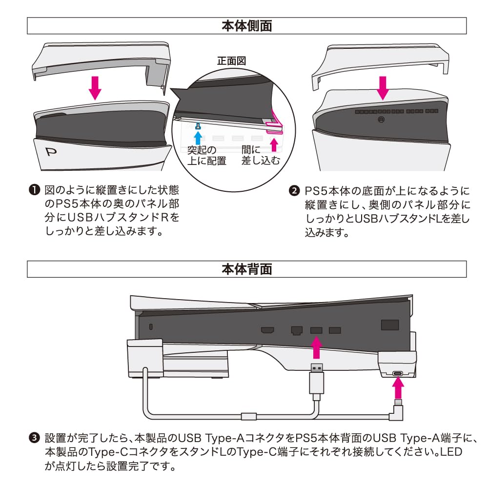 Answer PS5 Gaming horizontal USB hub stand (CFI-2000)/PS5Pro (CFI-7000) ANS-PSV032WH