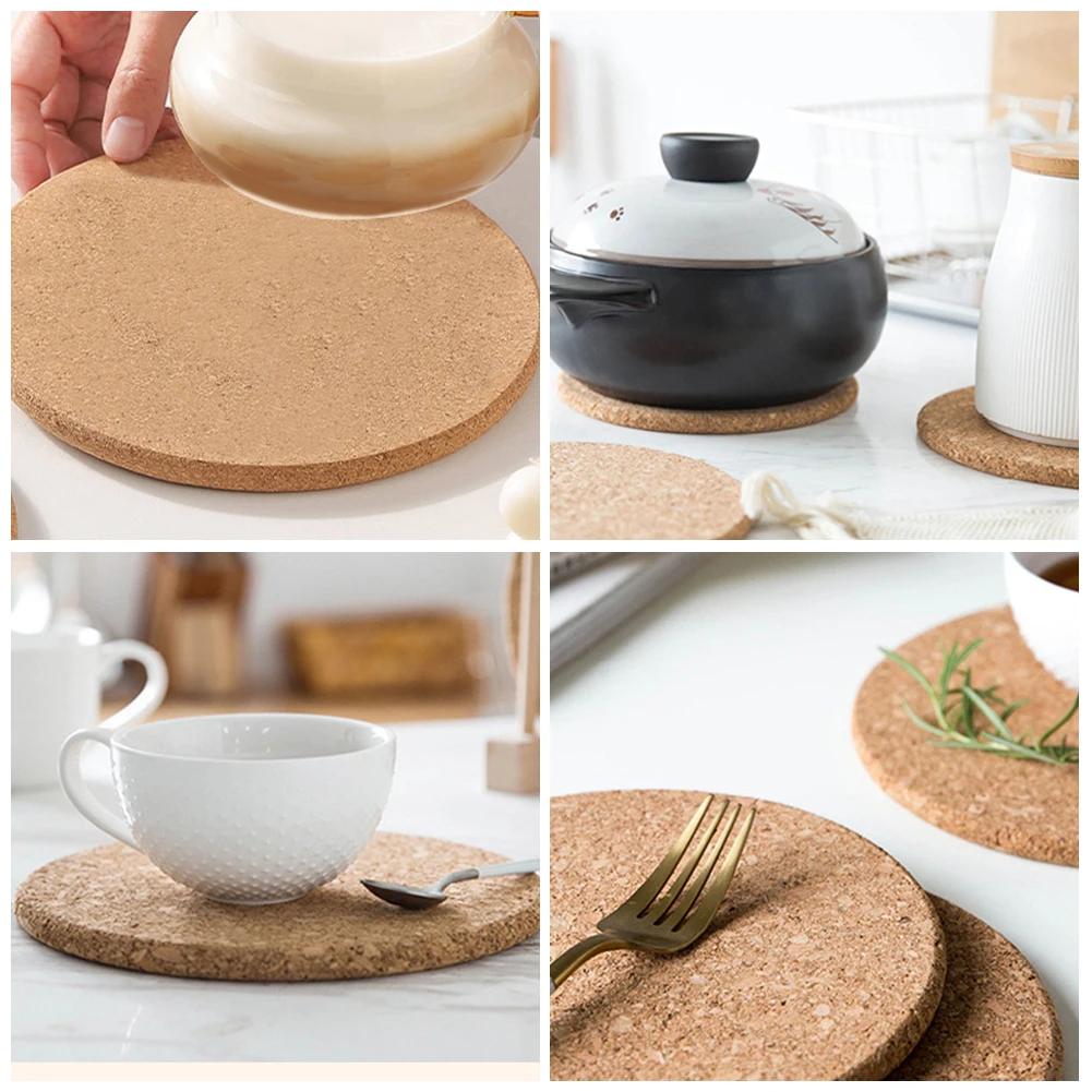 1-11pc Cup Mat Natural Round Wooden Pad Heat Resistant Non-slip Round Coaster Wine Glass Coasters Home Table DIY Decoration