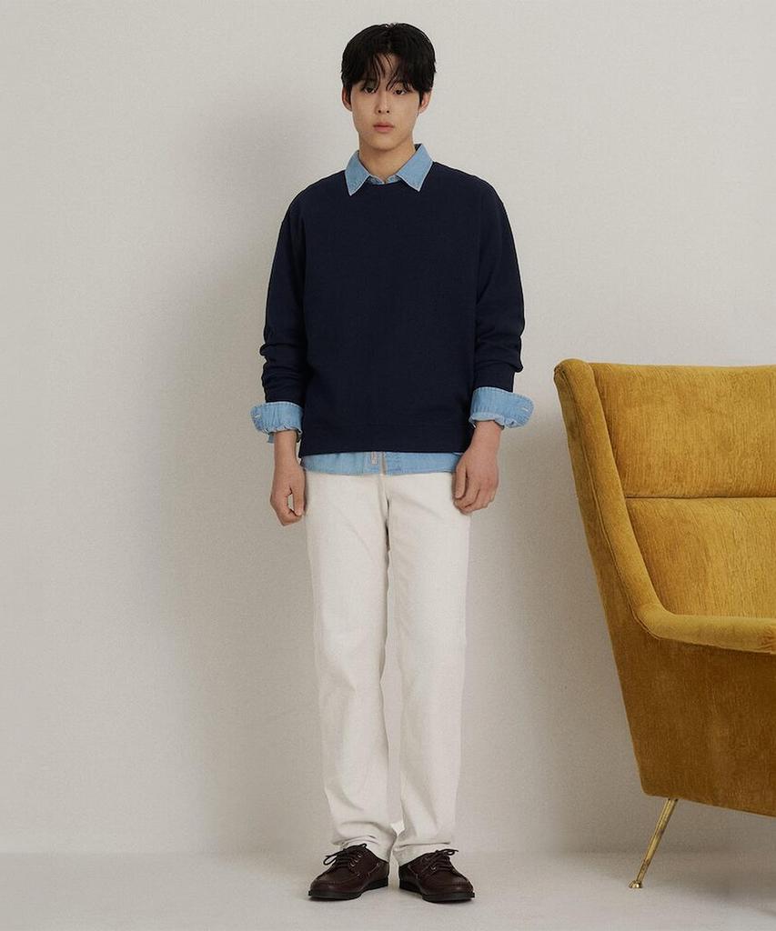 Binpolmen Linen Blend Oxford Standard Fit Pants Ivory