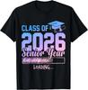 Classe de 2026 Dernière Année en Chargement Drôle Cadeau Tie Dye Senior 2026 T-Shirt Unisexe