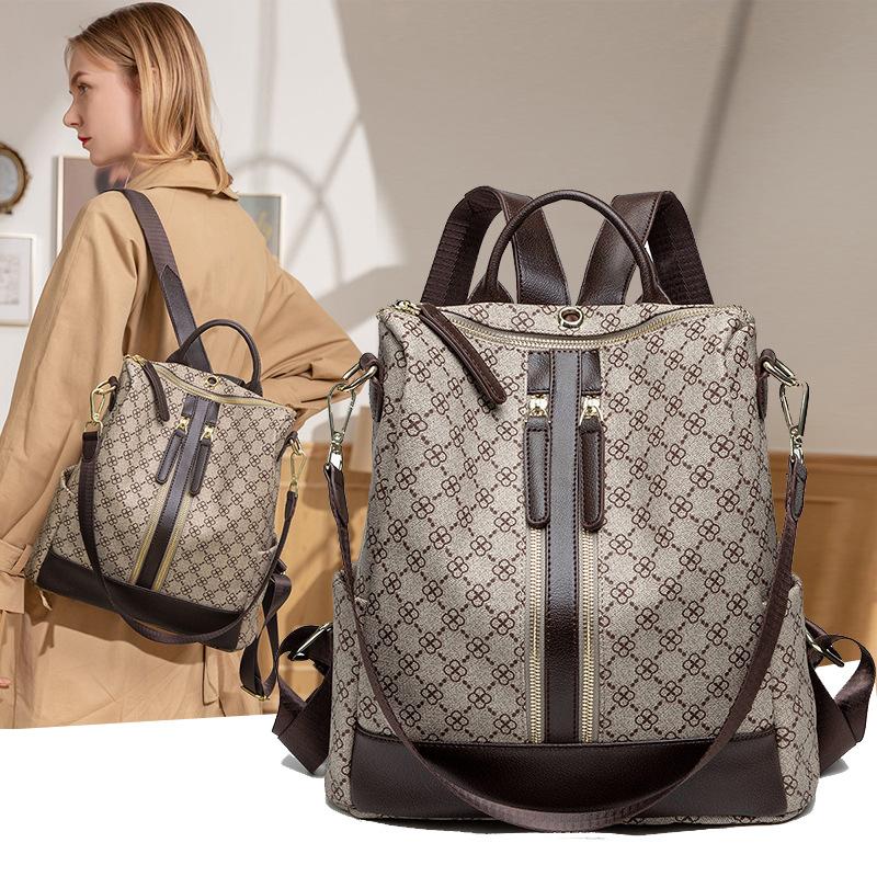 New Backpack, Casual, Easy To Wear, Fashionable, Printed, Simple, Portable, Single Shoulder Dual-use Travel Bag