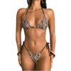 1011 European and American New Leopard Print Sexy Triangle Cup Low Waist Women's Swimsuit Bikini Swimsuit