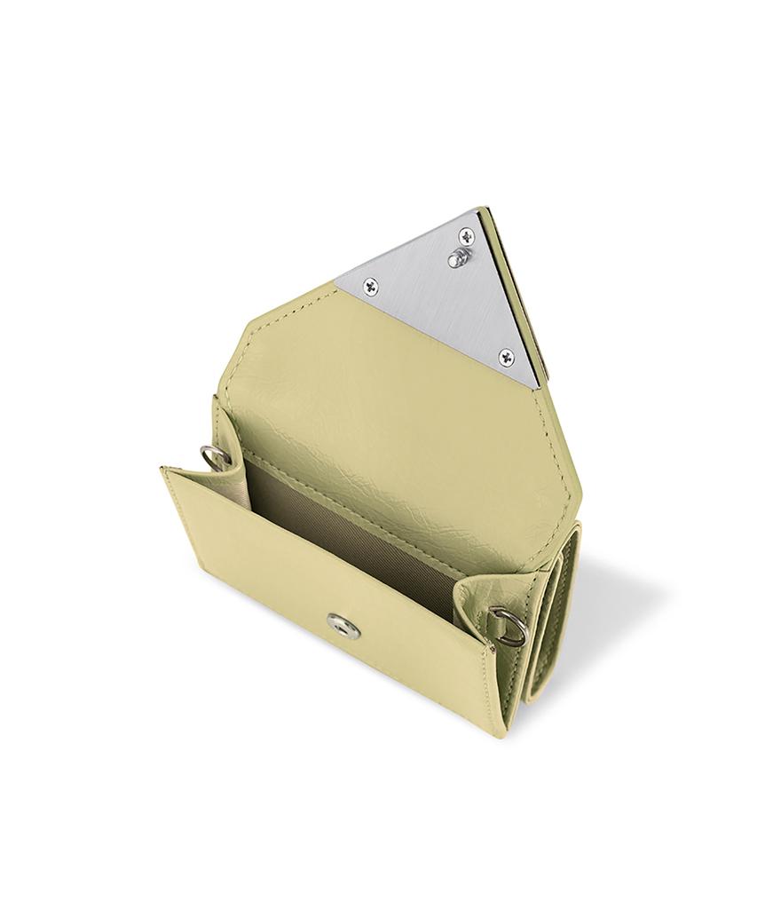 Fennec Crinkle Triangle Triple Wallet - Soft Olive