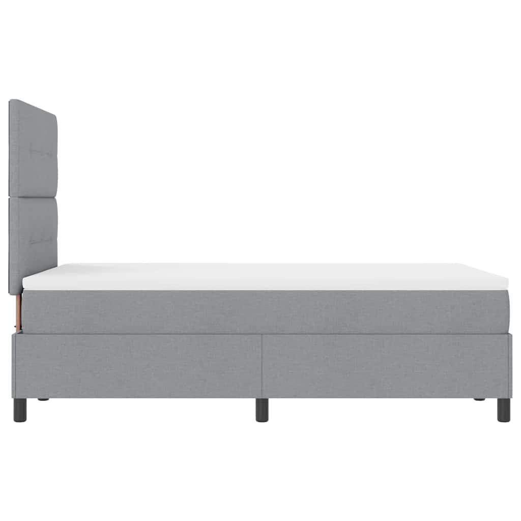 Box Spring Bed with Headboard Light Grey 120 X 190 Cm Fabric