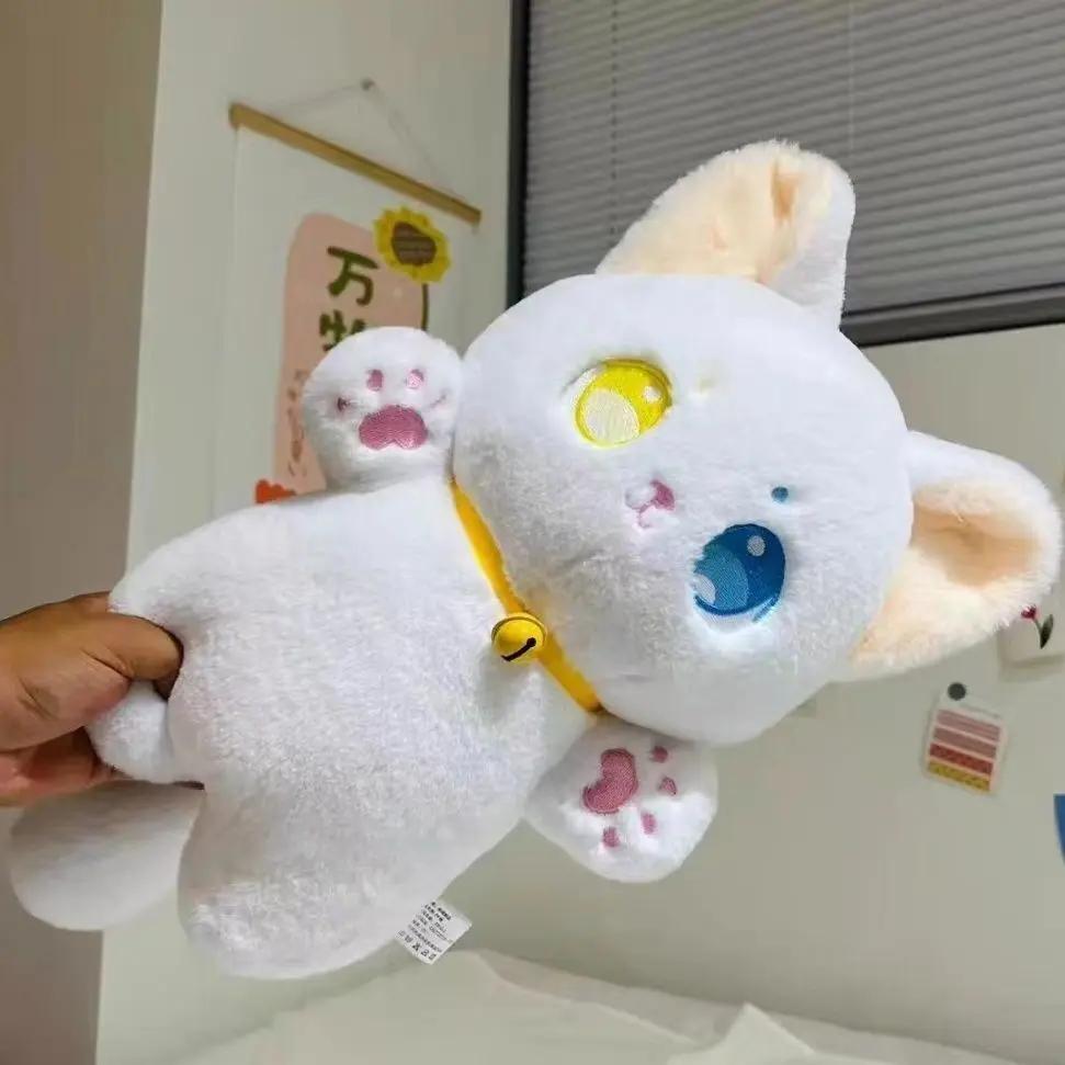 25Cm Black And White Cat Plush Toy Grab Stuffed Animal Patung Dolls Children Toys Gifts Halloween Gifts Toys For Kids Girl
