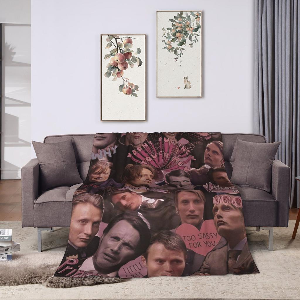 Mads Mikkelsen Super Warm Blanket Camping Plush Bedding Throws Street Trend Home Decor Flannel Bedspread Sofa Bed Cover