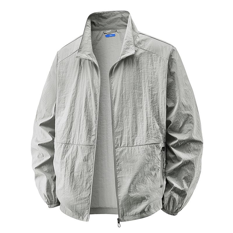 Giacca Estiva da Uomo con Protezione Solare UPF50+ Ultraleggera Sottile Delicata sulla Pelle Traspirante Anti-UV Pesca Ghiaccio Seta Cappotto Solare