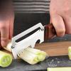 Multifunktionaler Edelstahl-Schäler und Julienne-Schneider für Gemüse, Obst, Ingwer, Frühlingszwiebeln, Küchenhelfer mit Griff aus Massivholz