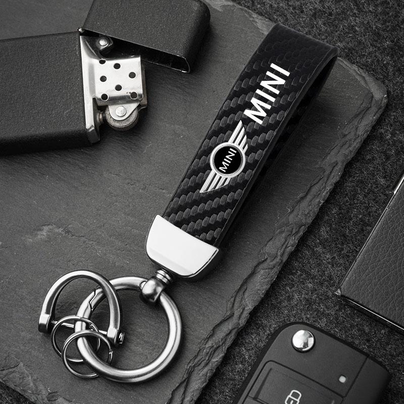 4S Dealership Car Emblem Keychain Calfskin Auto Key Chains For MINI One Cooper JCW Countryman Clubman Cabrio Paceman Coupe WORKS Btrme66