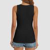 Women Vest U-Neck Sleeveless Button Down Camisole Blouse Slim Fit Basic Tank Tops Beach Office Party Wear