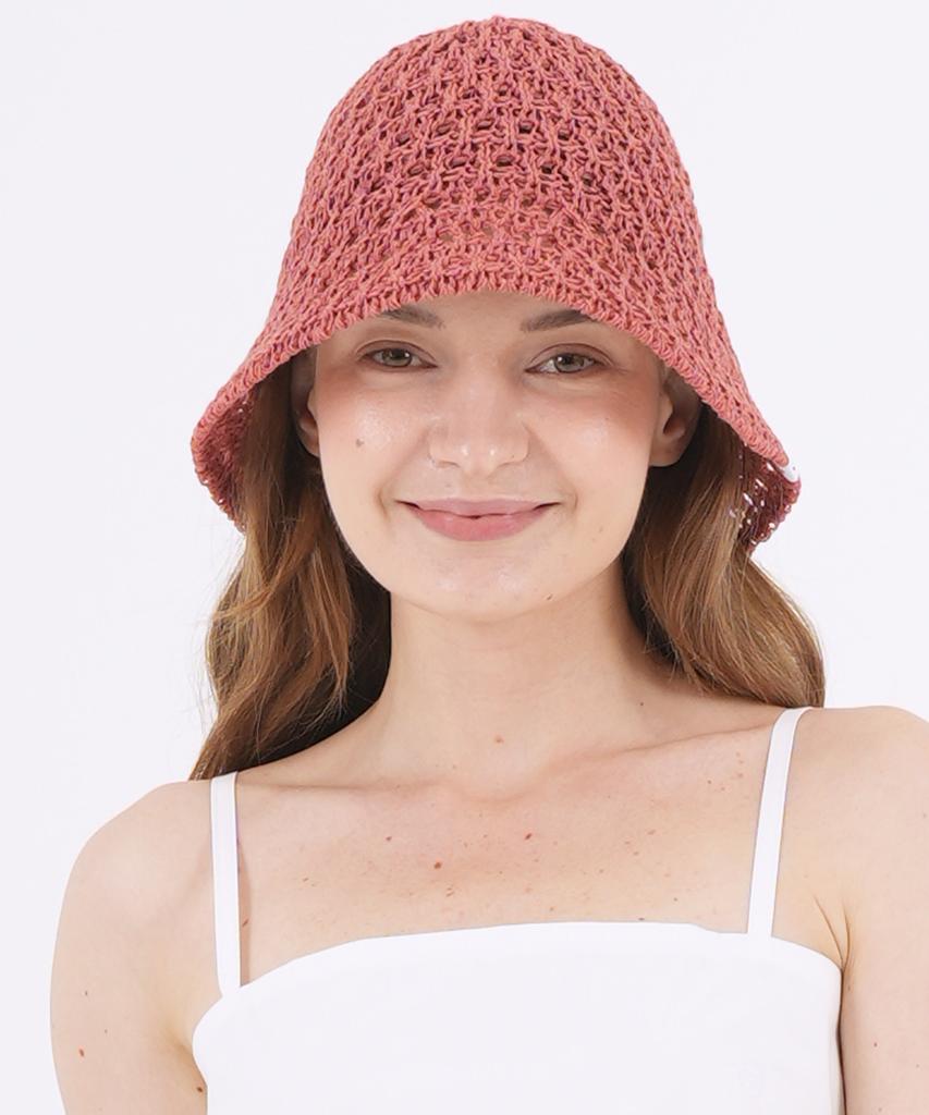 THE-ABON Beach Massed Sun Bucket Hat Beige