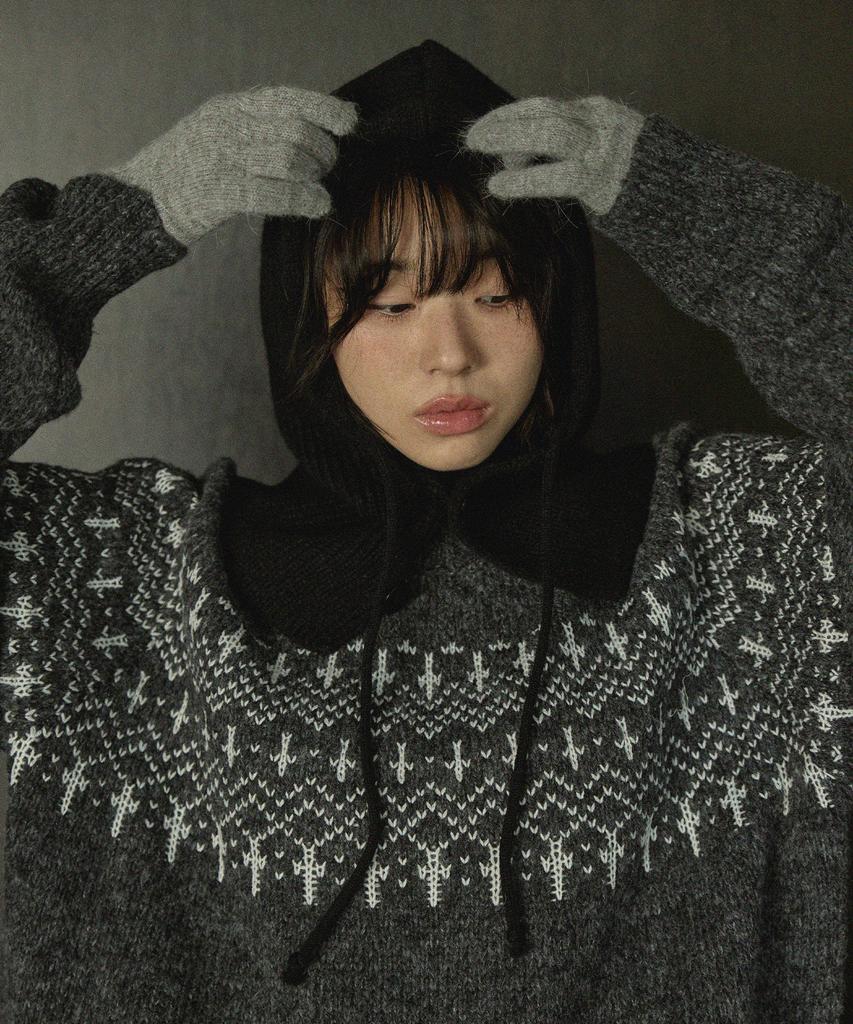 MOOD INSIDE WOMAN (Woman) Bern Nordic Round Knit_4 Colors