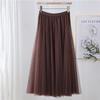 Damen High Waist 720 Grad A-Linien Plissee Tüllrock für Frühling und Herbst