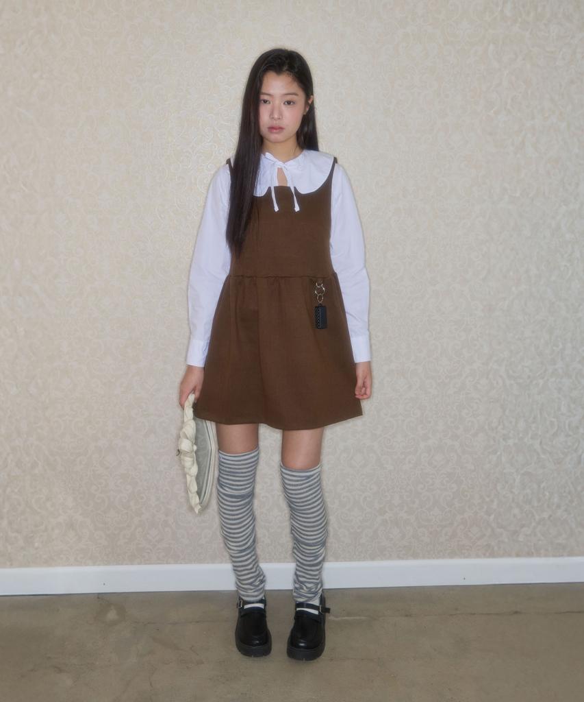 Leteoli Square Neck Sleeveless Dress_Brown