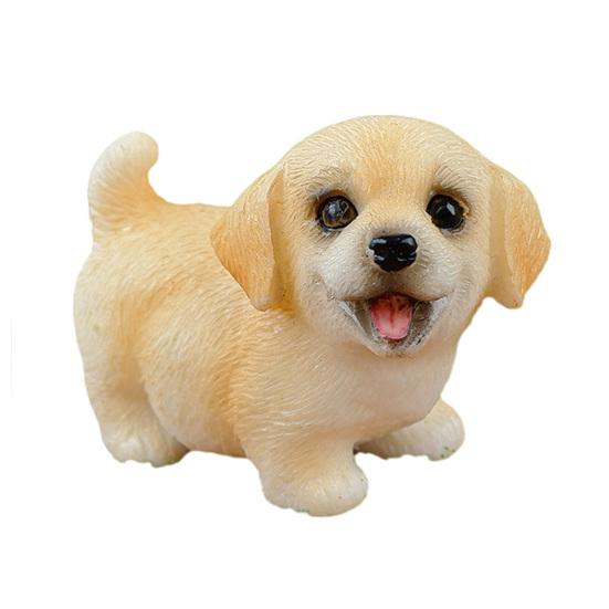 Tiny Dog Figurine Little Pet Resin Ornament Miniature Animal Figures for Micro Fairy Garden Landscape DIY Crafts Aquarium Plant Pot Decor