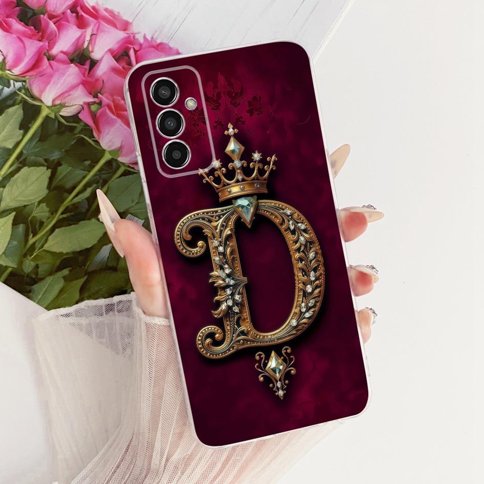 For Samsung Galaxy M13 Case SM-M135F Cover Cute Letter Crown Soft Slim Capa Silicone Back Cover For Samsung M23 M33 M53 5G Funda