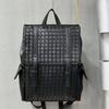 Rucsac cu textură din piele naturală rucsac casual țesut modă capacitate mare geantă de călătorie școală bărbați și femei geantă pentru computer trendy