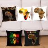 1pc Map Of Africa Geometrics Pillow Case Square Bedroom Sofa Leisure Comfort Cushion Car Living Room Home Decoration